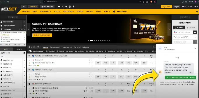 Live chat to deleting  Melbet account